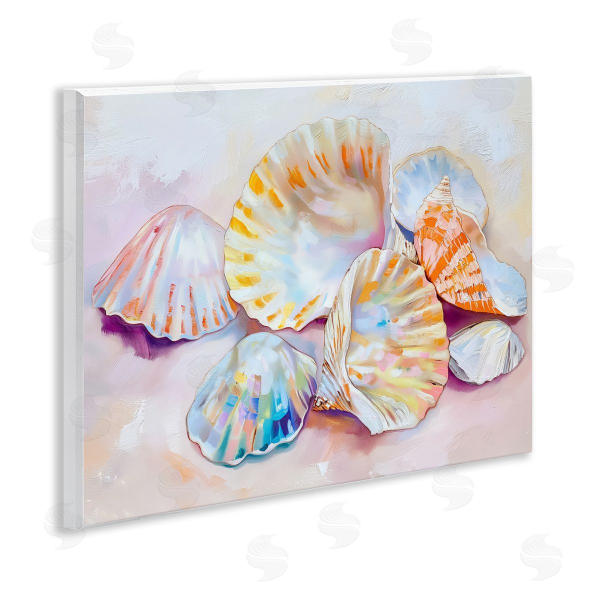 Pile of Various Seashells Wood Plaque Wall Art, Home Decor by Arlington Prints