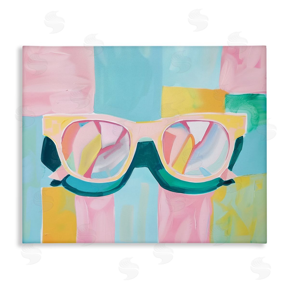 Blocked Pastels & Sunglasses Canvas Wall Art, Home Decor by Arlington Prints