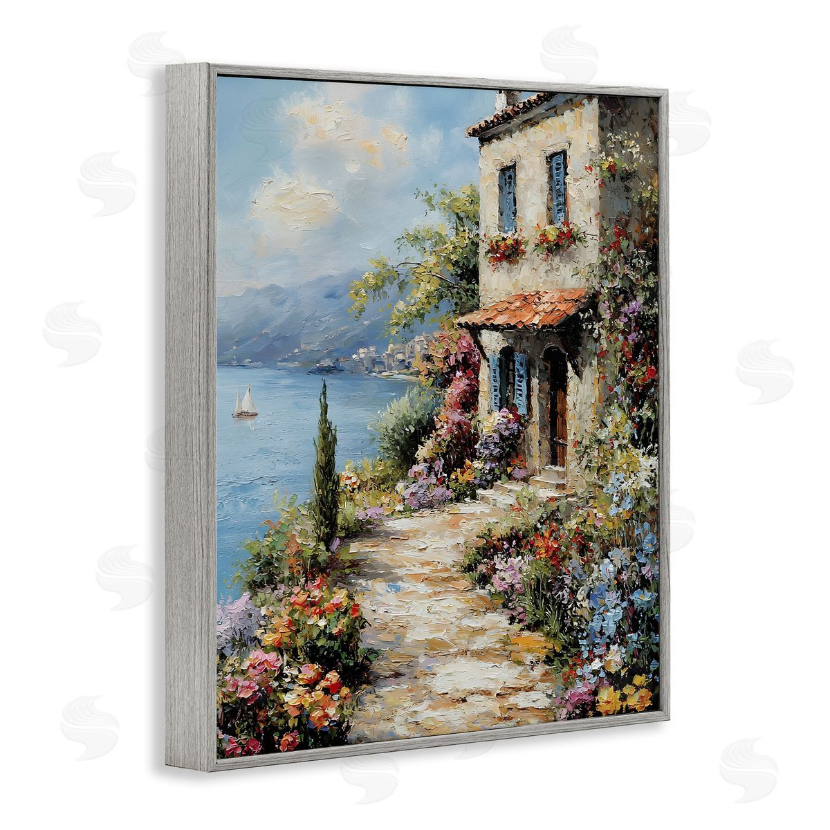 Seaside Cottage Architecture Grey Frame Print Wall Art, Home Decor by Franklyn Gregory