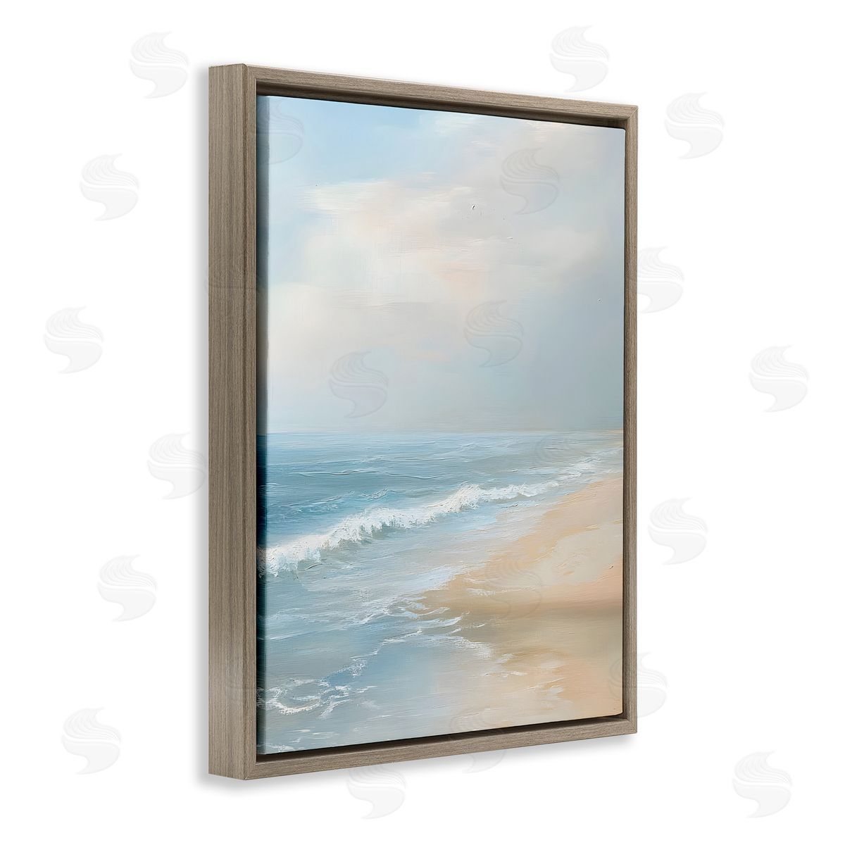 Serenity Beach View Brown Floating Frame Canvas Wall Art, Home Decor by Franklyn Gregory