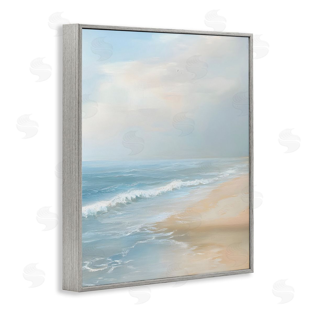 Serenity Beach View Grey Frame Print Wall Art, Home Decor by Franklyn Gregory