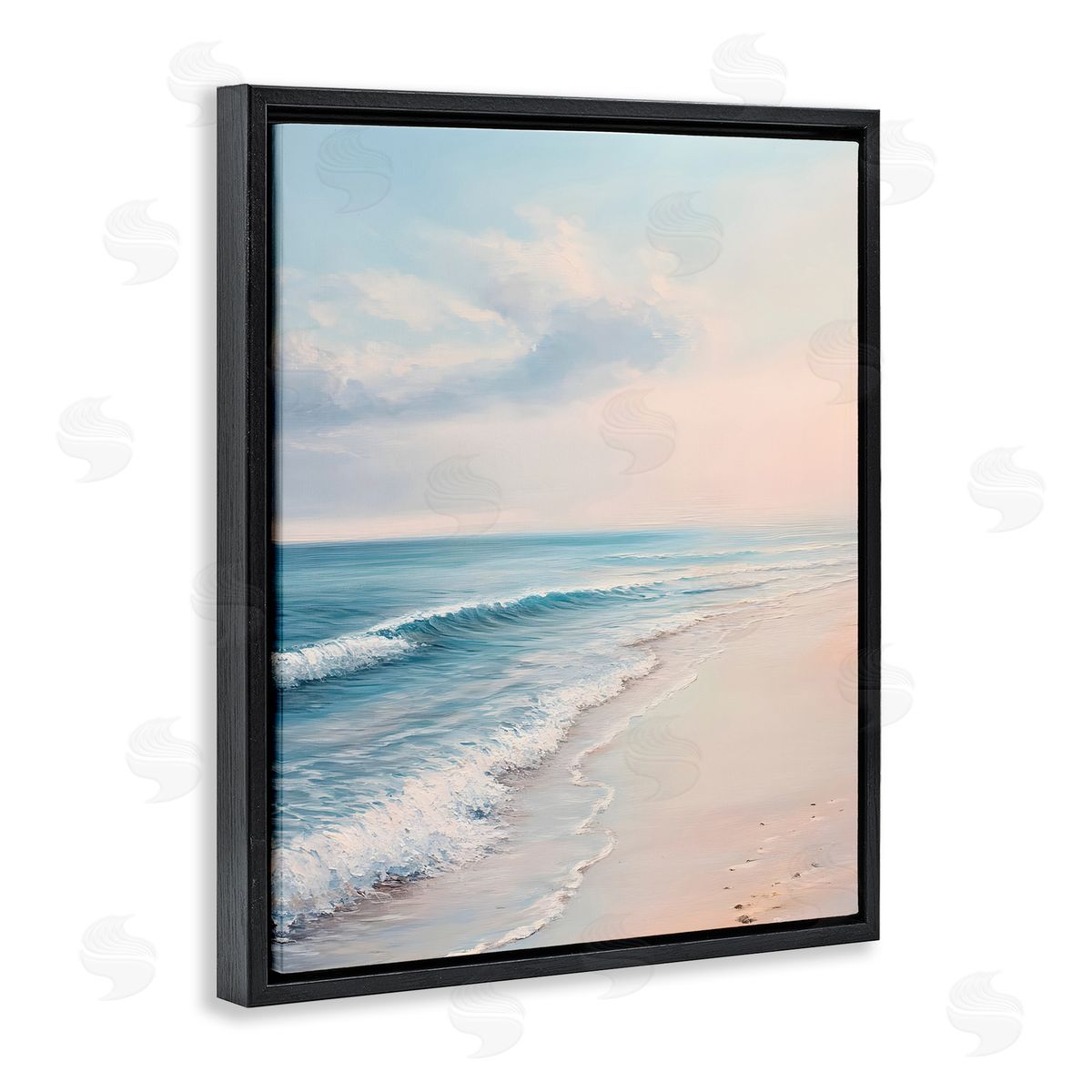 Serene Sands at Sunset Black Floating Frame Canvas Wall Art, Home Decor by Franklyn Gregory