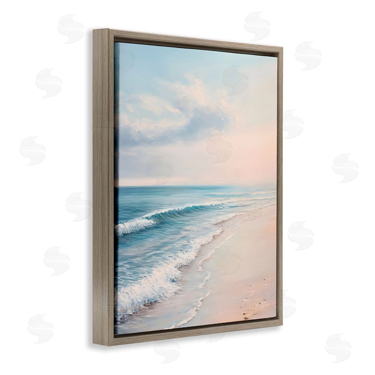 Serene Sands at Sunset Brown Floating Frame Canvas Wall Art, Home Decor by Franklyn Gregory