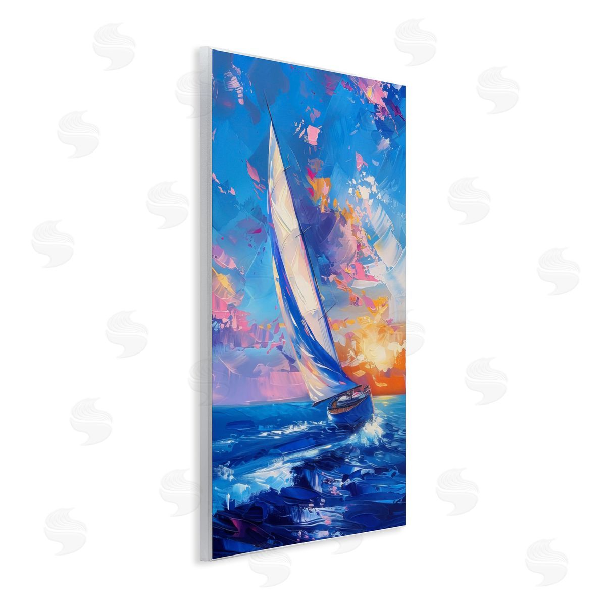 Abstract Boat at Sunset Wood Plaque Wall Art, Home Decor by LSR Design Studio