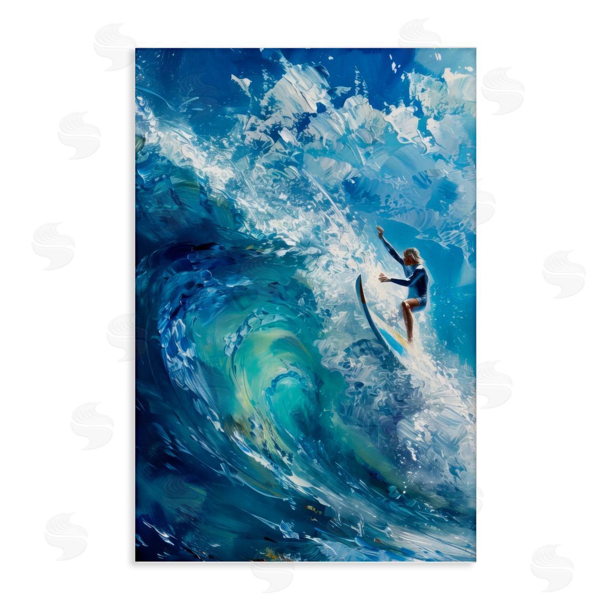 Soul Surfer on Tidal Wave Canvas Wall Art, Home Decor by LSR Design Studio