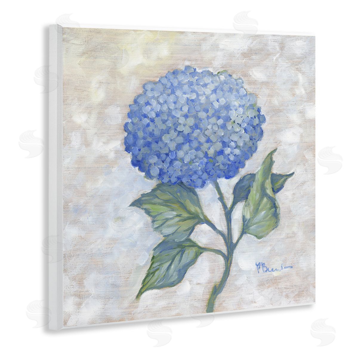 Traditional Blue Hydrangea Bloom Wood Plaque Wall Art, Home Decor by Paul Brent