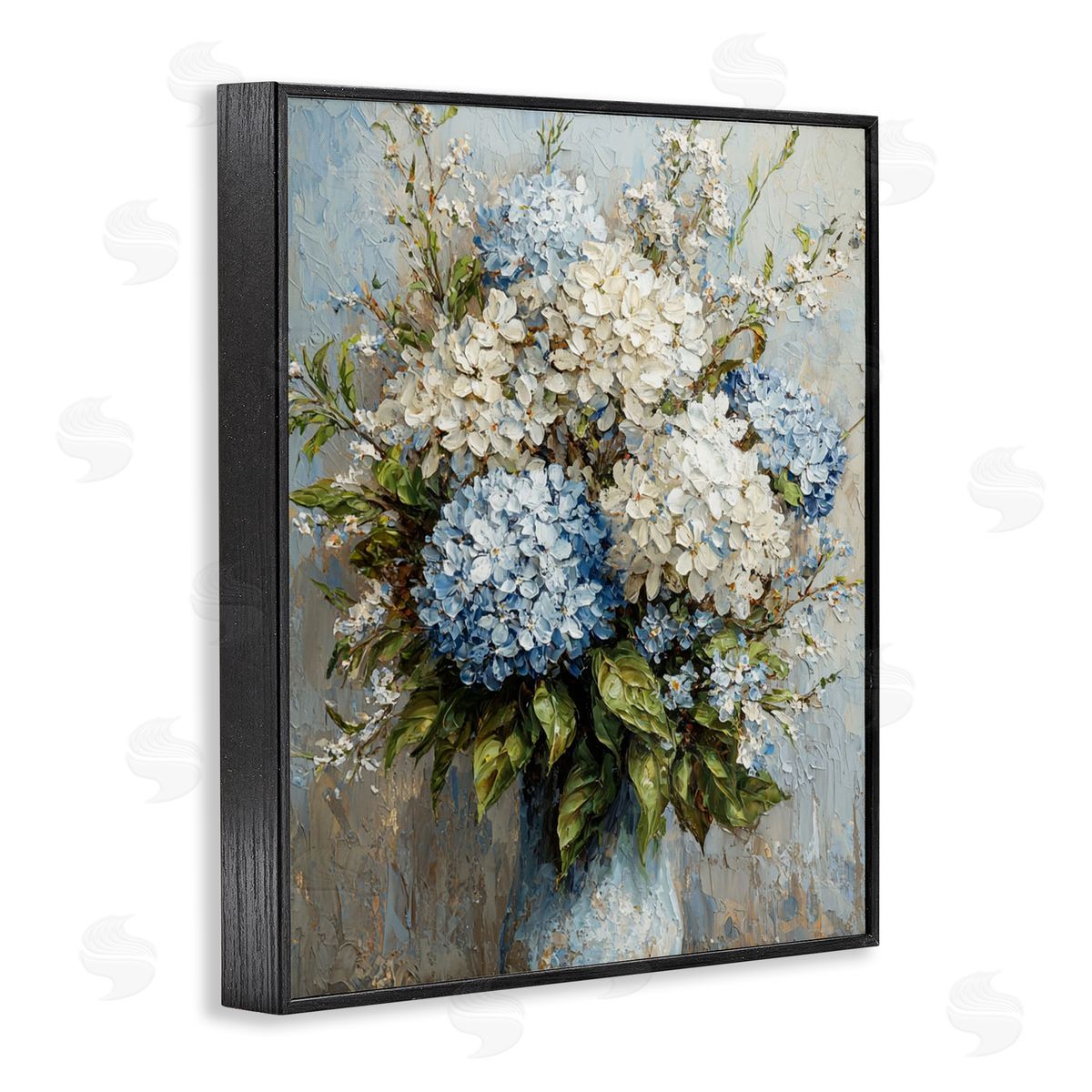Muted Classic Hydrangeas Black Frame Print Wall Art, Home Decor by Franklyn Gregory