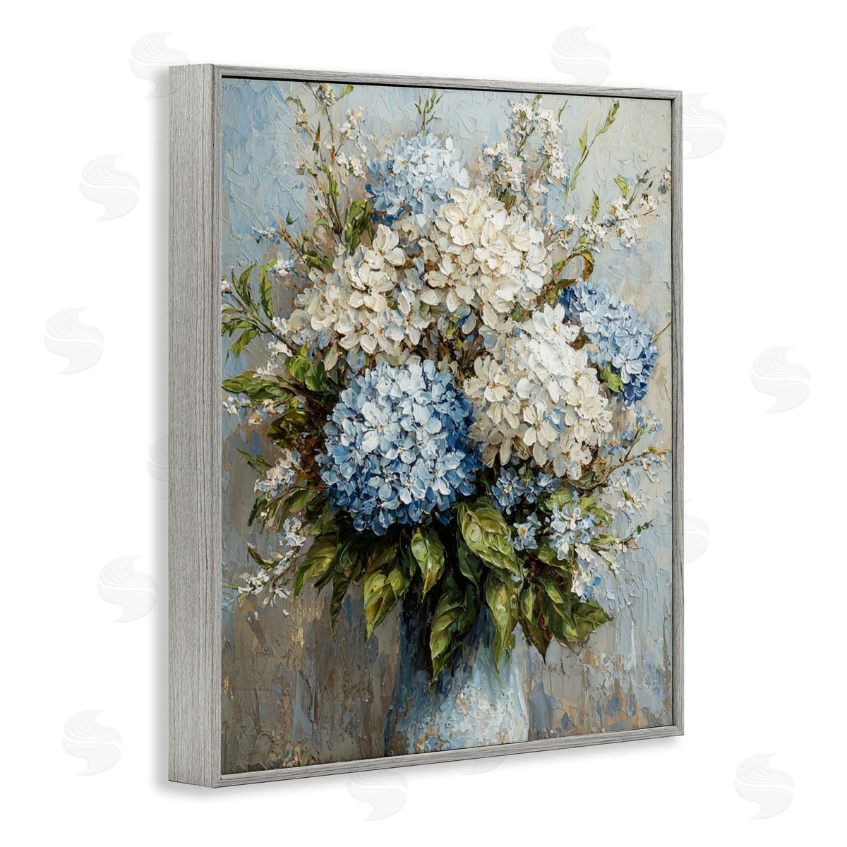 Muted Classic Hydrangeas Grey Frame Print Wall Art, Home Decor by Franklyn Gregory