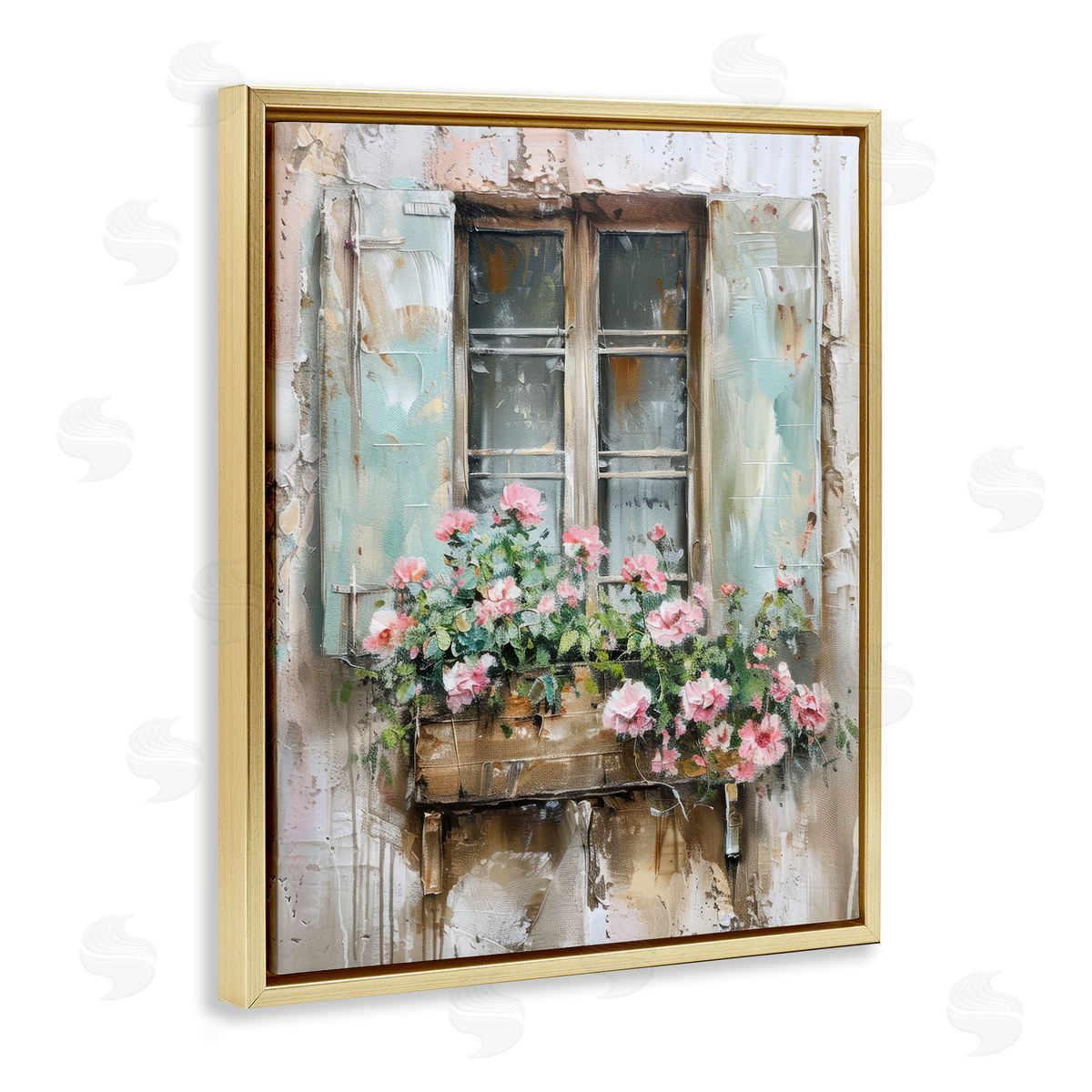 French Country Window Gold Floating Frame Canvas Wall Art, Home Decor by Arlington Prints