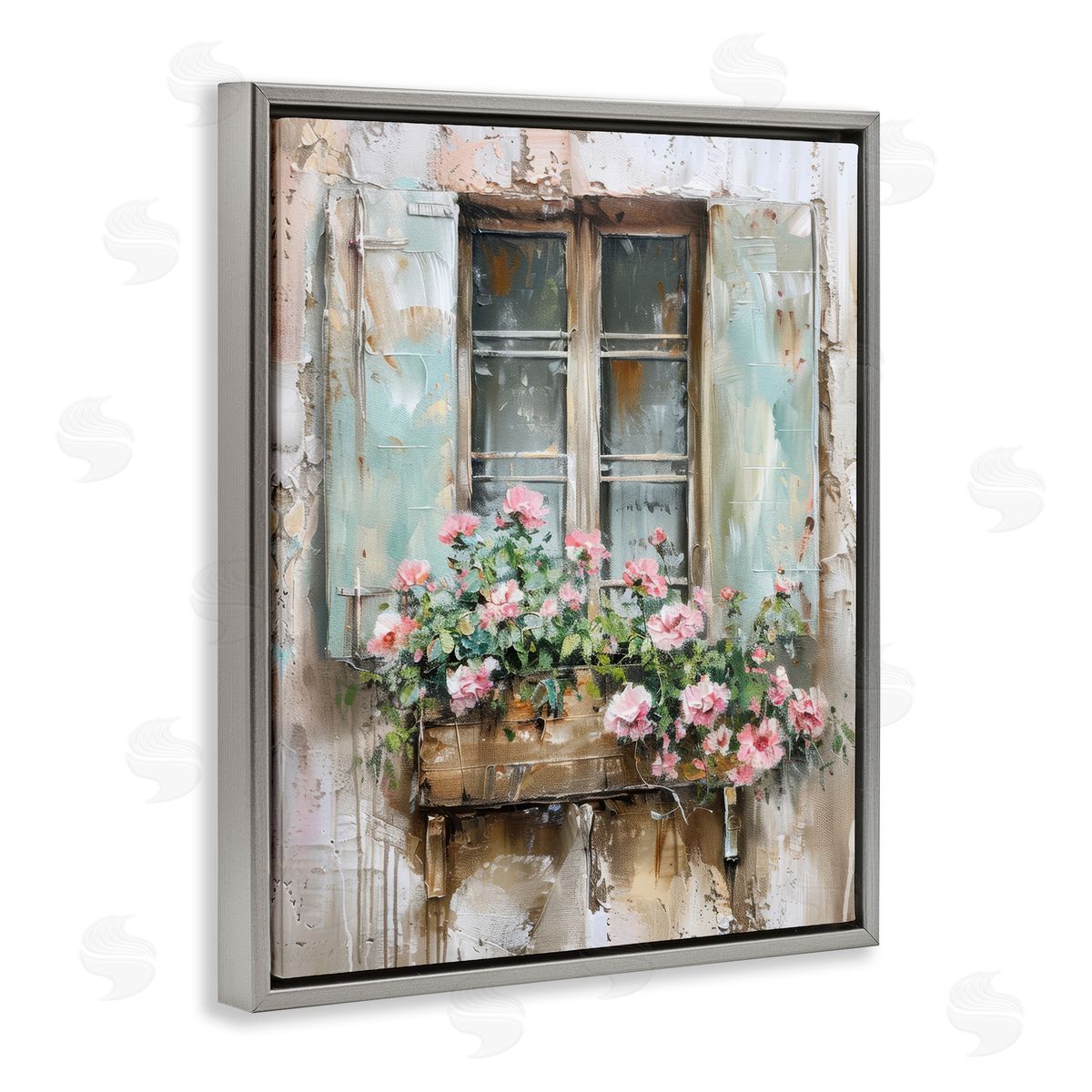 French Country Window Grey Floating Frame Canvas Wall Art, Home Decor by Arlington Prints