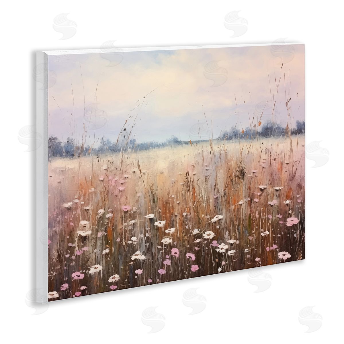 Neutral Tone Wildflower Field Wood Plaque Wall Art, Home Decor by Arlington Prints