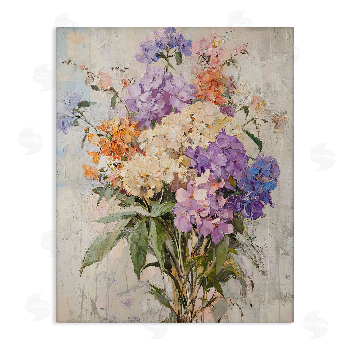Abstract Hydrangea Clusters Canvas Wall Art, Home Decor by Franklyn Gregory