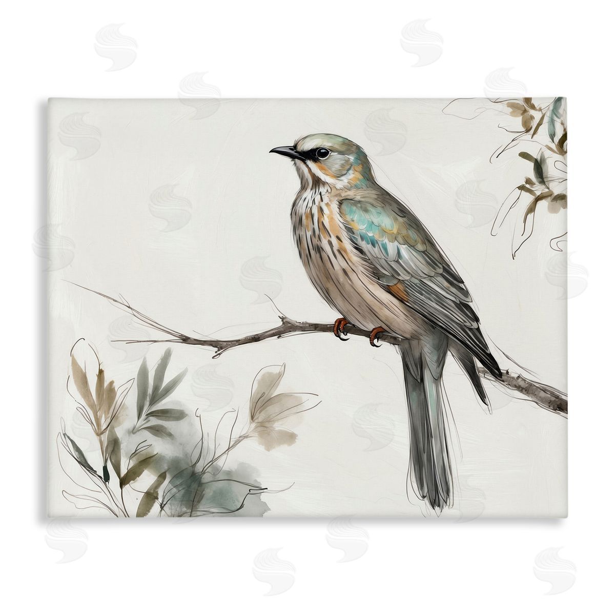 Stoic Bird Wildlife Study Canvas Wall Art, Home Decor by LSR Creative Studio
