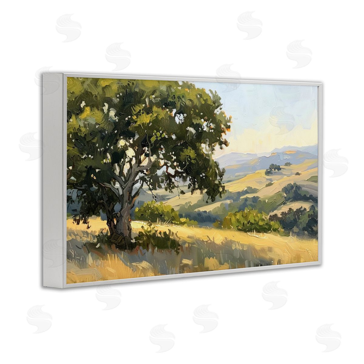 On The Hilltop Scenery White Frame Print Wall Art, Home Decor by LSR Creative Studio