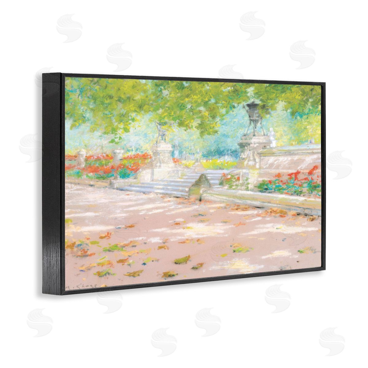 Summer Sunlight in Park Black Frame Print Wall Art, Home Decor by LSR Design Studio