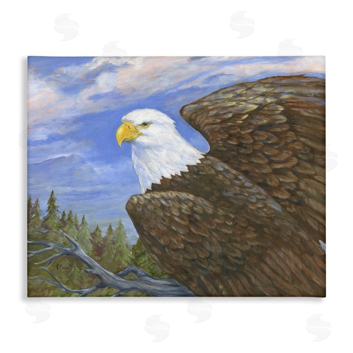 Eagle Overlook from Tree Top Canvas Wall Art, Home Decor by Paul Brent