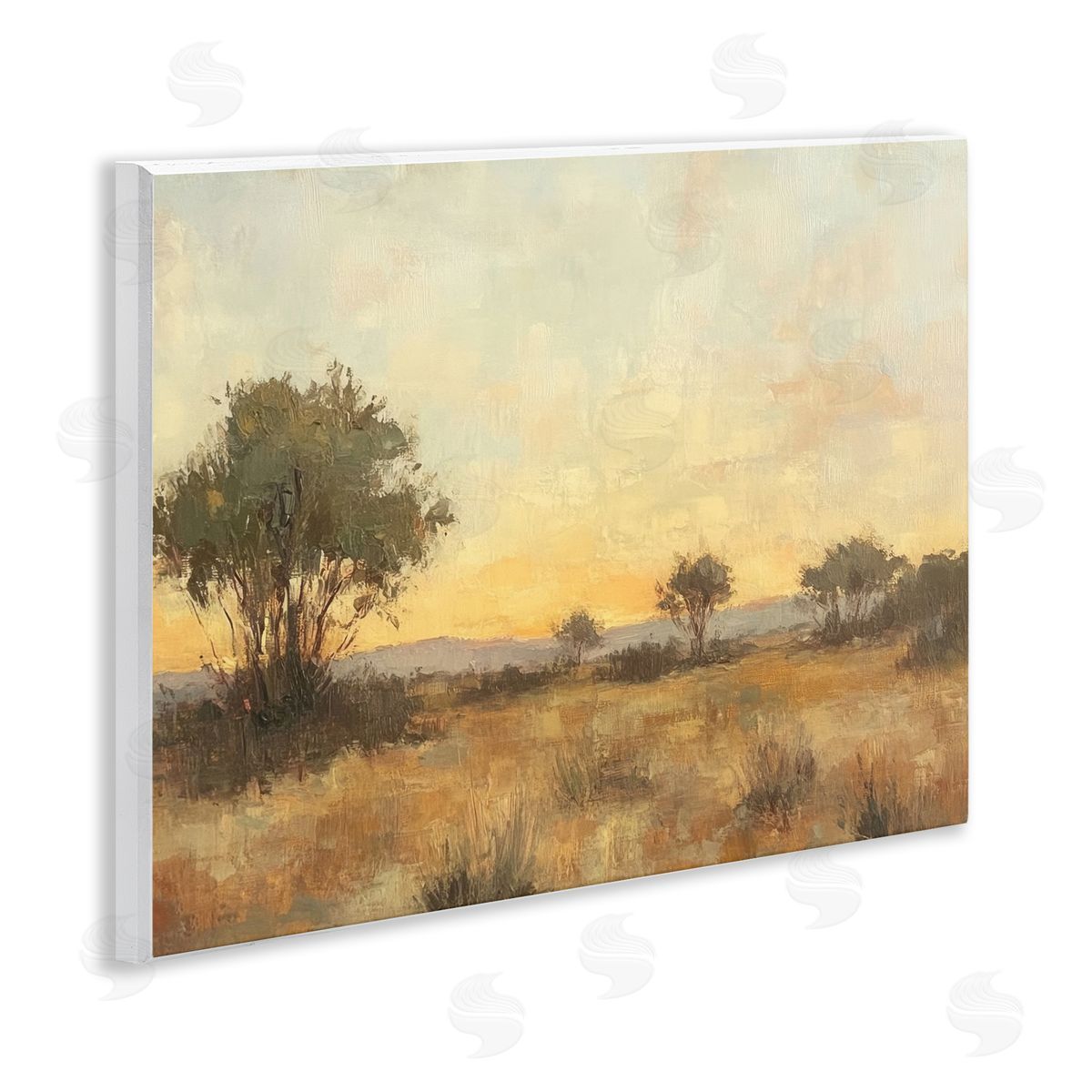 Honey Hued Horizon Wood Plaque Wall Art, Home Decor by Petal Prints Design