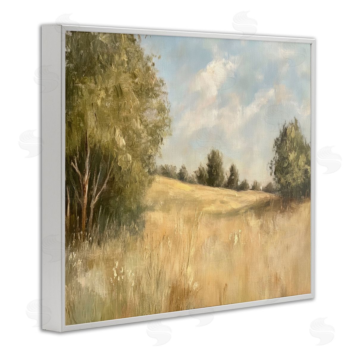 Classic Country Field White Frame Print Wall Art, Home Decor by Petal Prints Design