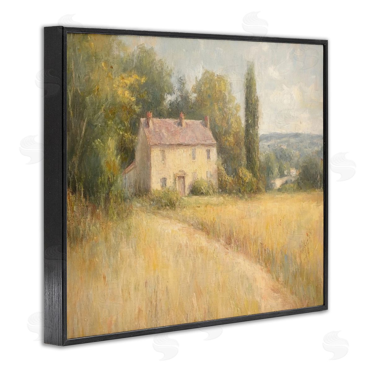 Hide Away Cottage House Black Frame Print Wall Art, Home Decor by Petal Prints Design