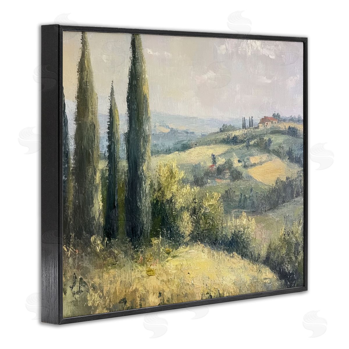 Rolling Hills Country View Black Frame Print Wall Art, Home Decor by Petal Prints Design