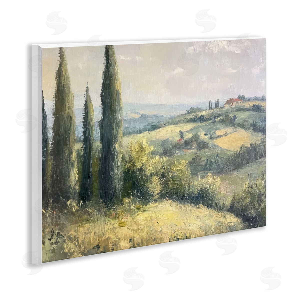 Rolling Hills Country View Wood Plaque Wall Art, Home Decor by Petal Prints Design