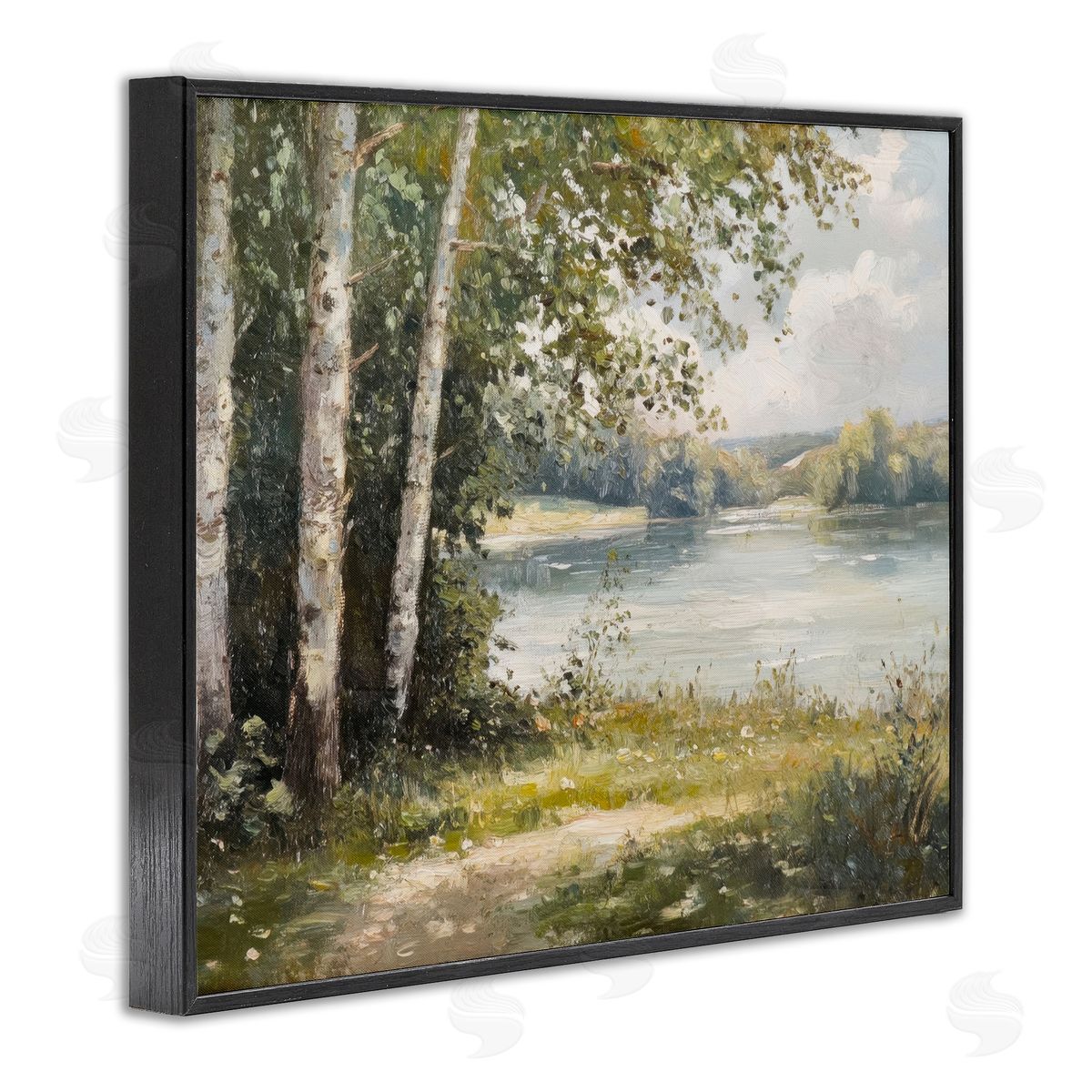Place To Relax Lake View Black Frame Print Wall Art, Home Decor by Petal Prints Design