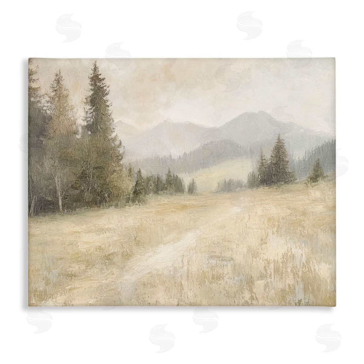 Fog on Mountain Valley Canvas Wall Art, Home Decor by Petal Prints Design