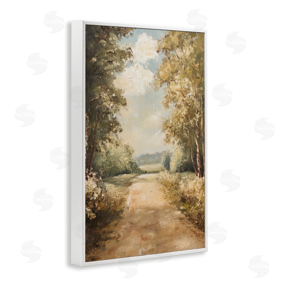 Walk Through Country Forest White Frame Print Wall Art, Home Decor by Petal Prints Design
