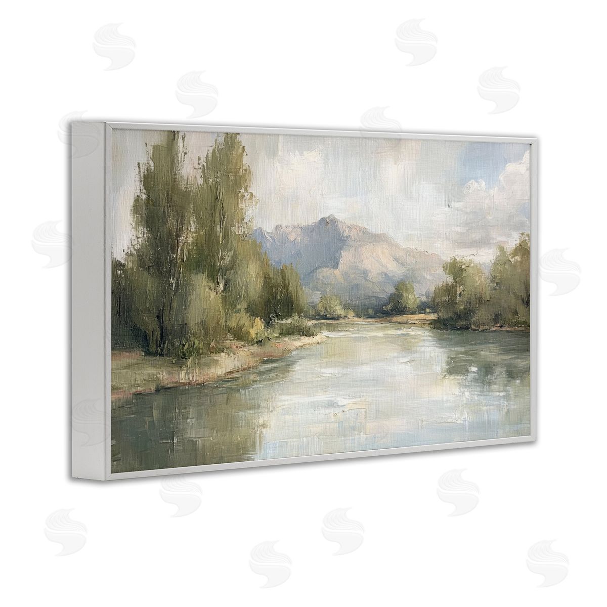 Where The River Goes White Frame Print Wall Art, Home Decor by Petal Prints Design