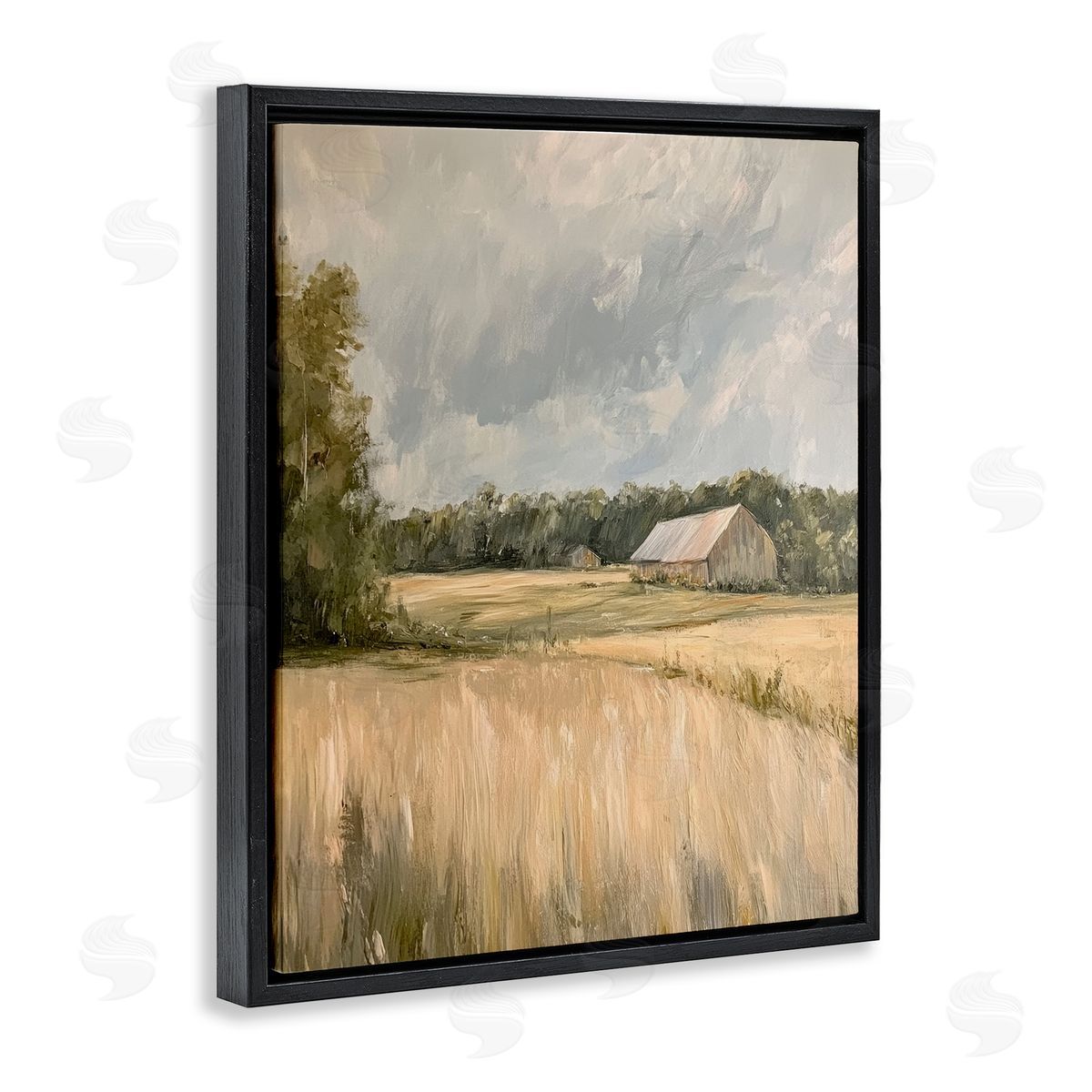 Natural Farm's Wispy Grasses Black Floating Frame Canvas Wall Art, Home Decor by Petal Prints Design