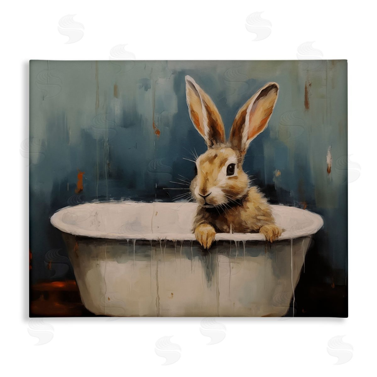 Baby Bunny in Tub Canvas Wall Art, Home Decor by Arlington Prints