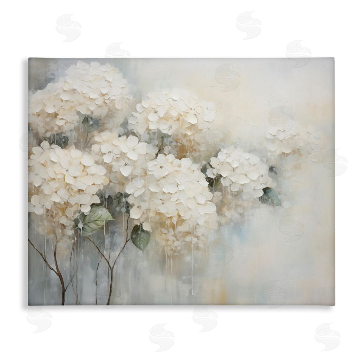 Subtle Fading White Hydrangeas Canvas Wall Art, Home Decor by Arlington Prints