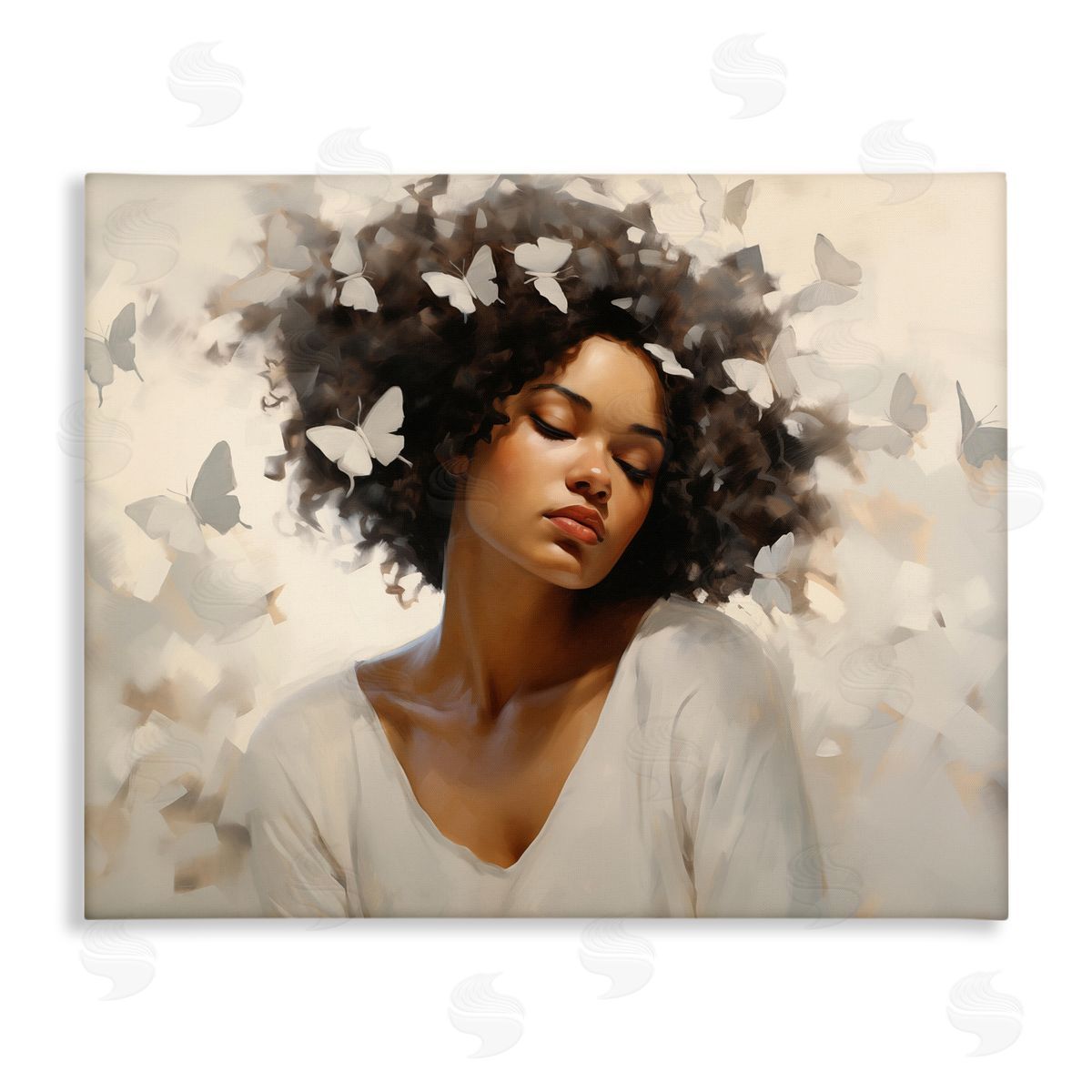 Woman with White Butterflies Canvas Wall Art, Home Decor by Arlington Prints