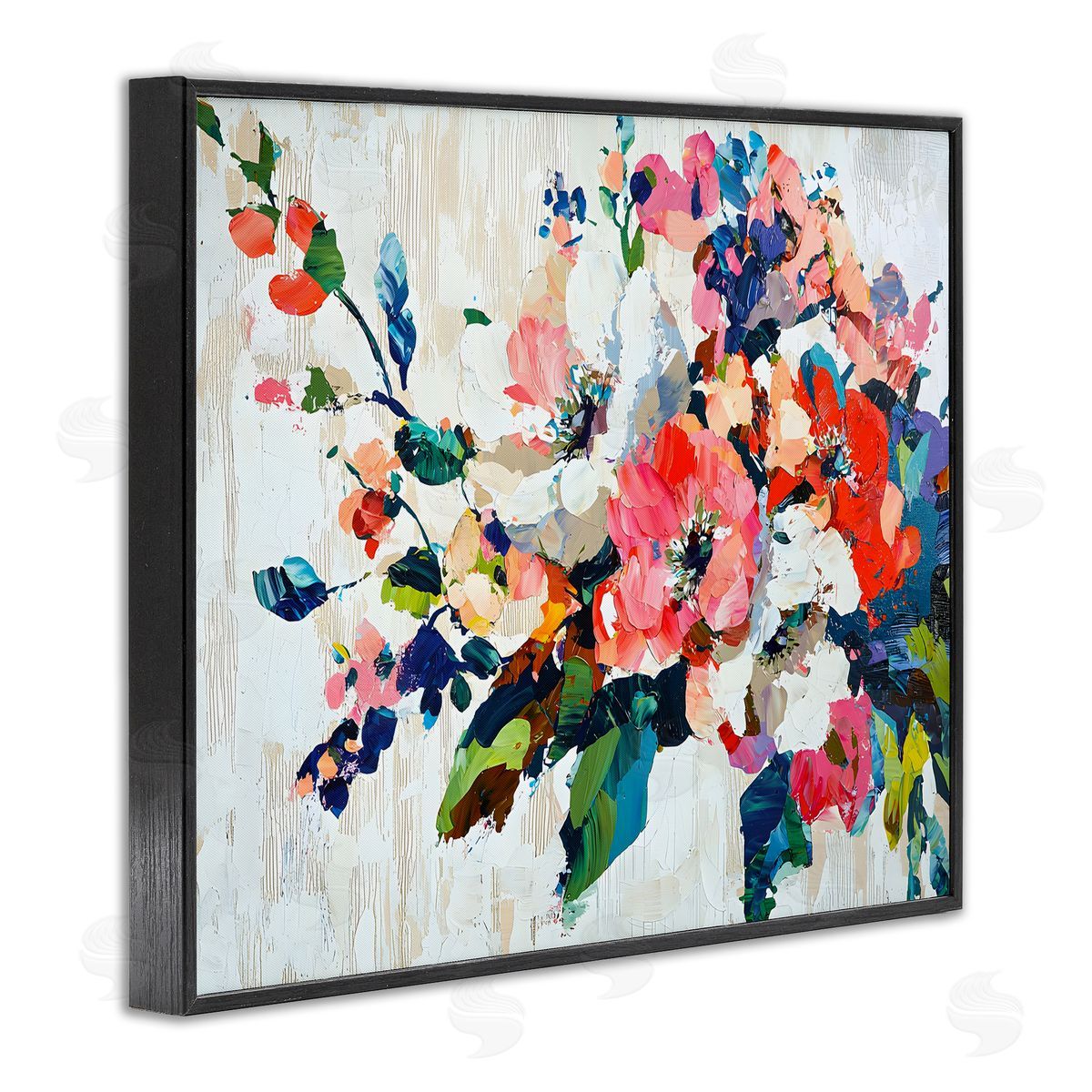 Abstract Flower Blooming Branch Black Frame Print Wall Art, Home Decor by Franklyn Gregory