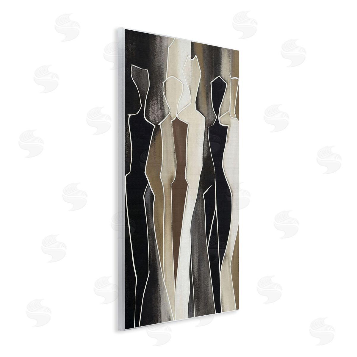 Earthy People Silhouettes Wood Plaque Wall Art, Home Decor by LSR Creative Studio