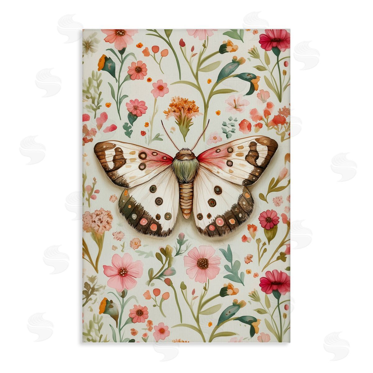 Botanical Butterfly on Florals Canvas Wall Art, Home Decor by The Dutch Lady