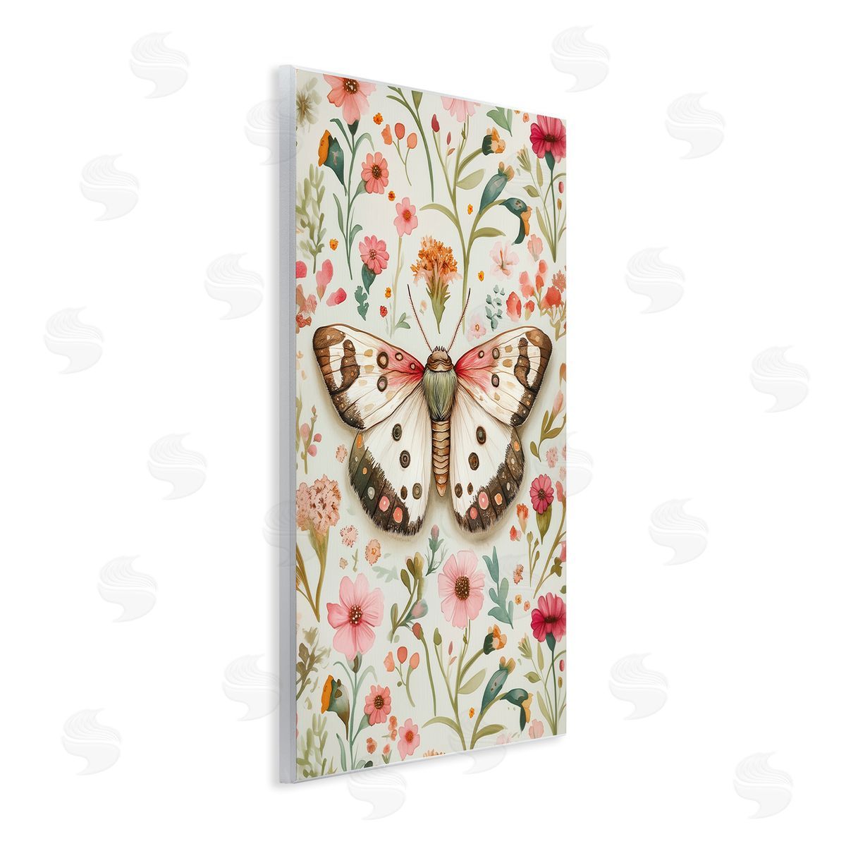 Botanical Butterfly on Florals Wood Plaque Wall Art, Home Decor by The Dutch Lady