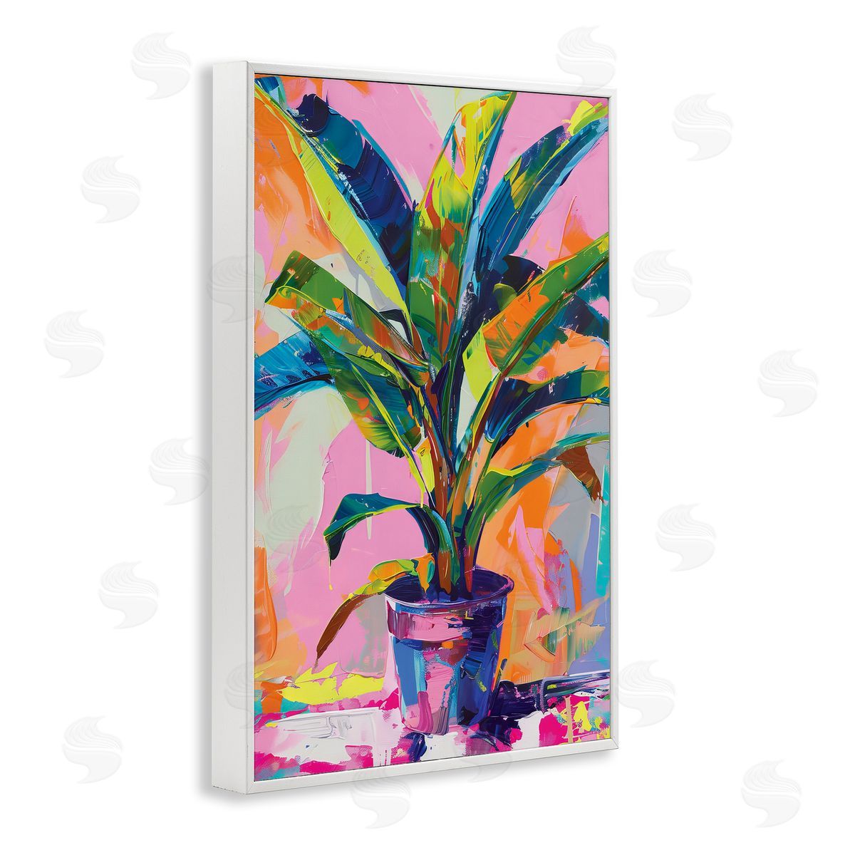 Vivid Saturated House Plant White Frame Print Wall Art, Home Decor by LSR Design Studio