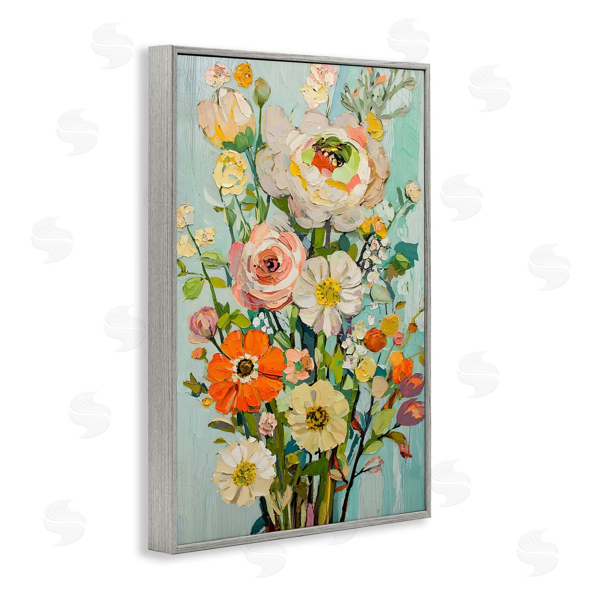 Flowers On A Whim Grey Frame Print Wall Art, Home Decor by Franklyn Gregory