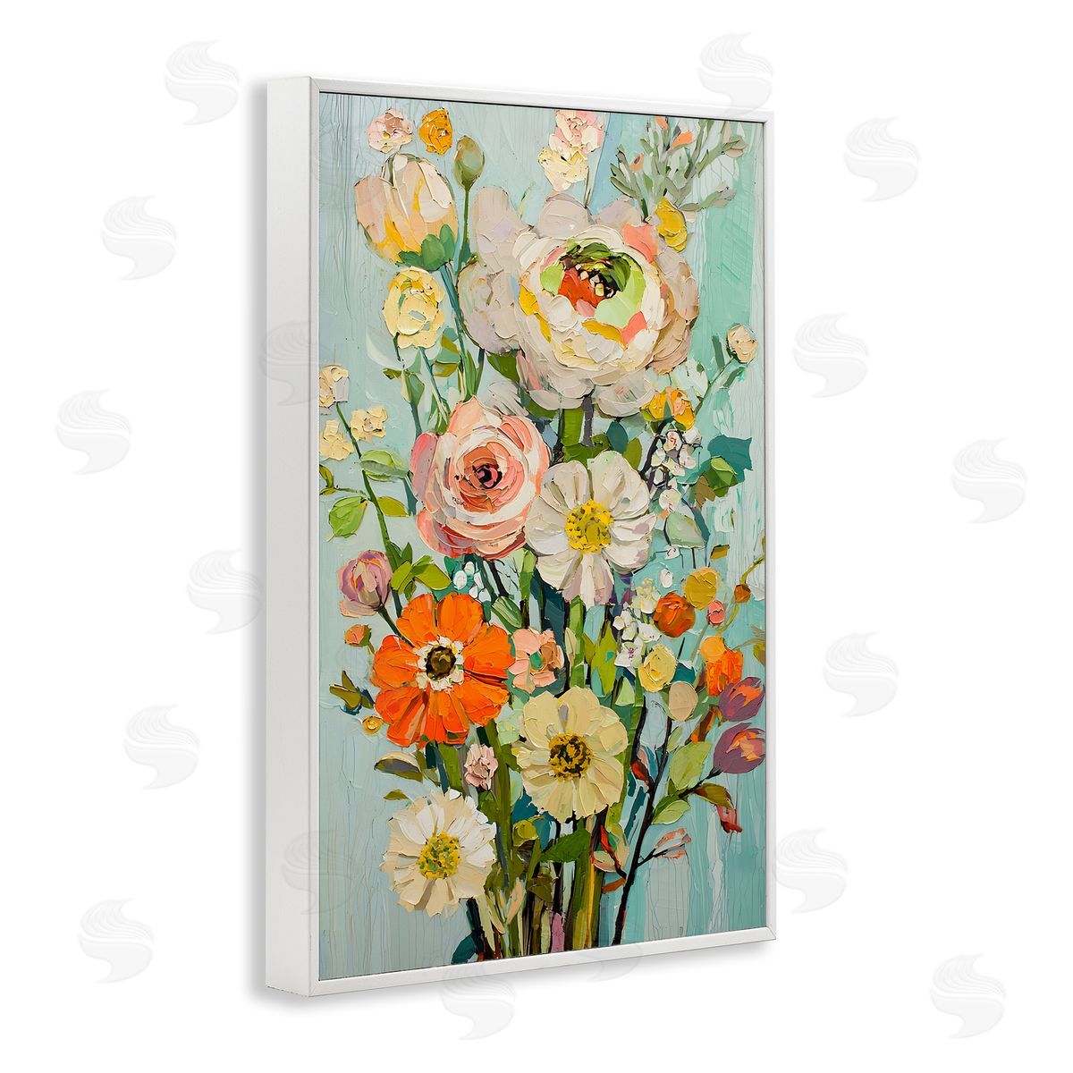 Flowers On A Whim White Frame Print Wall Art, Home Decor by Franklyn Gregory