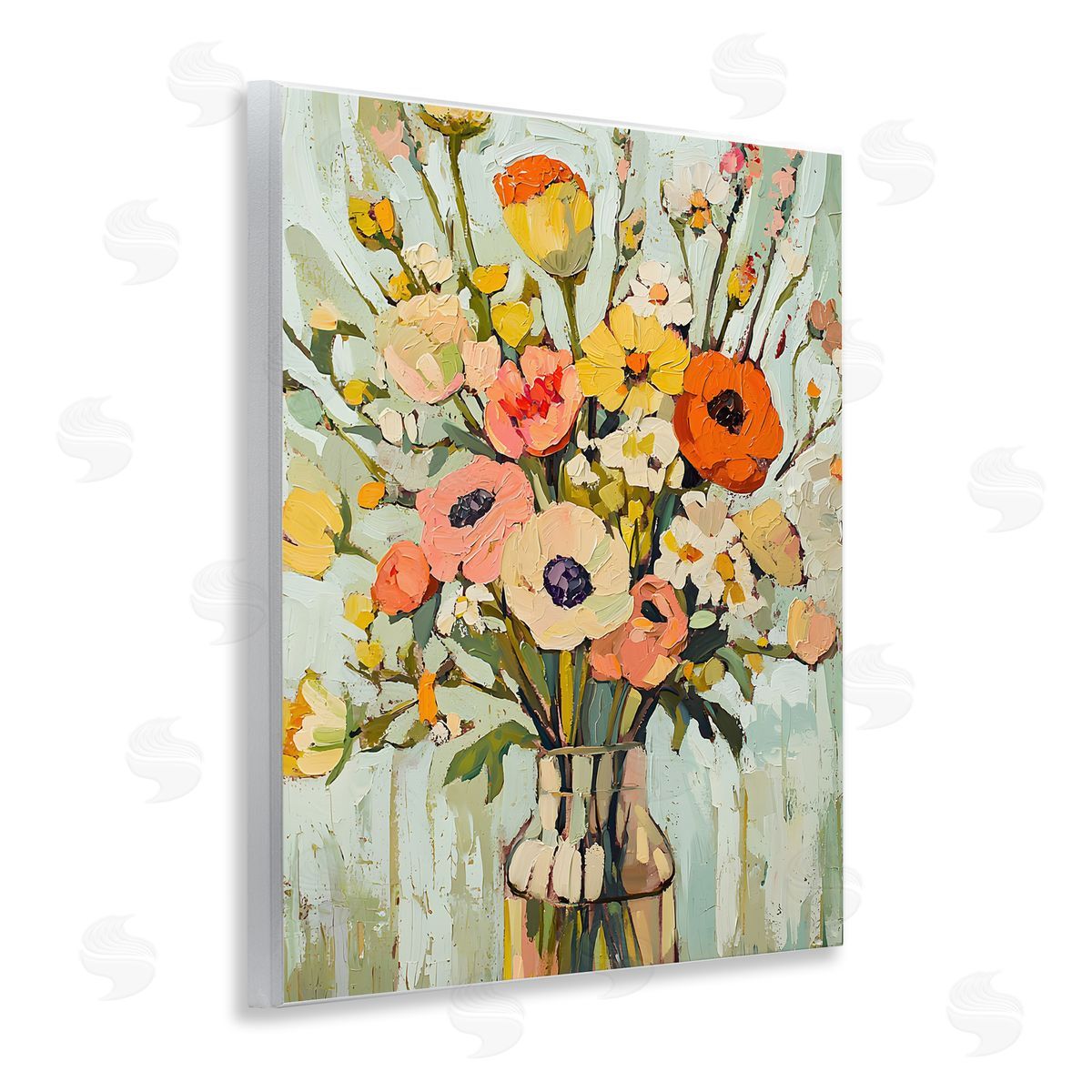 Painterly Bouquet Arrangement Wood Plaque Wall Art, Home Decor by Franklyn Gregory