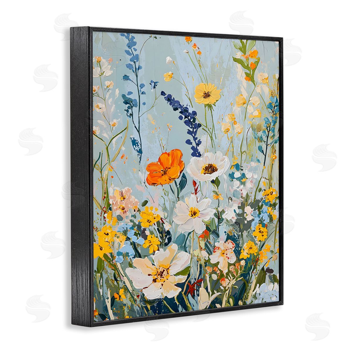 Warm Toned Flowers Black Frame Print Wall Art, Home Decor by Franklyn Gregory