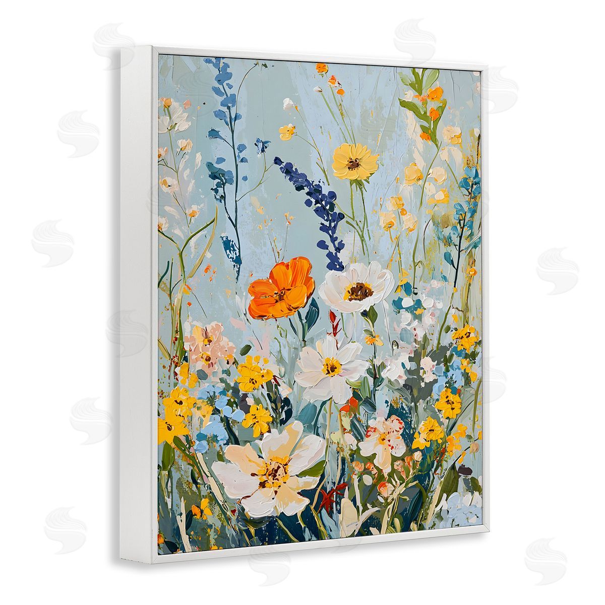 Warm Toned Flowers White Frame Print Wall Art, Home Decor by Franklyn Gregory