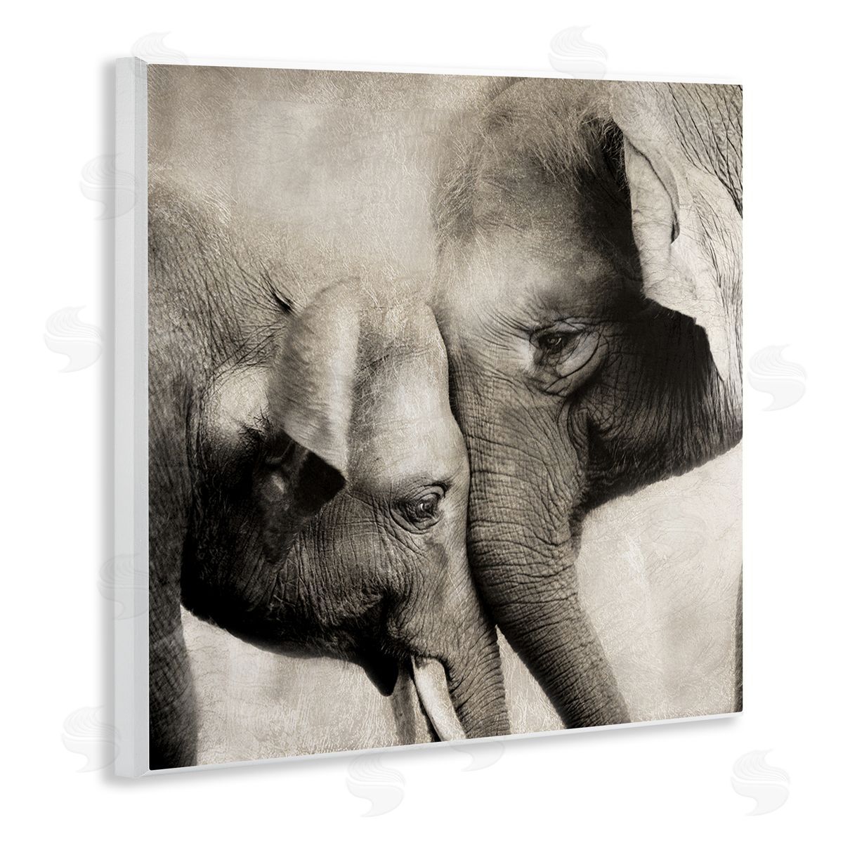 Elephant & Baby Hug Wood Plaque Wall Art, Home Decor by CAD Designs
