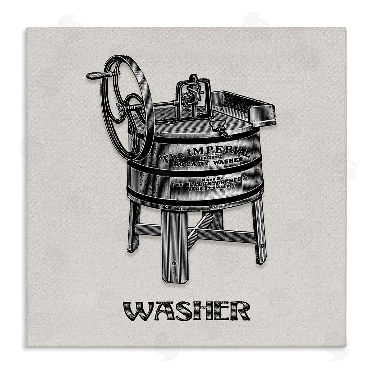 Antique Rotary Washer Canvas Wall Art, Home Decor by Val Rhodes