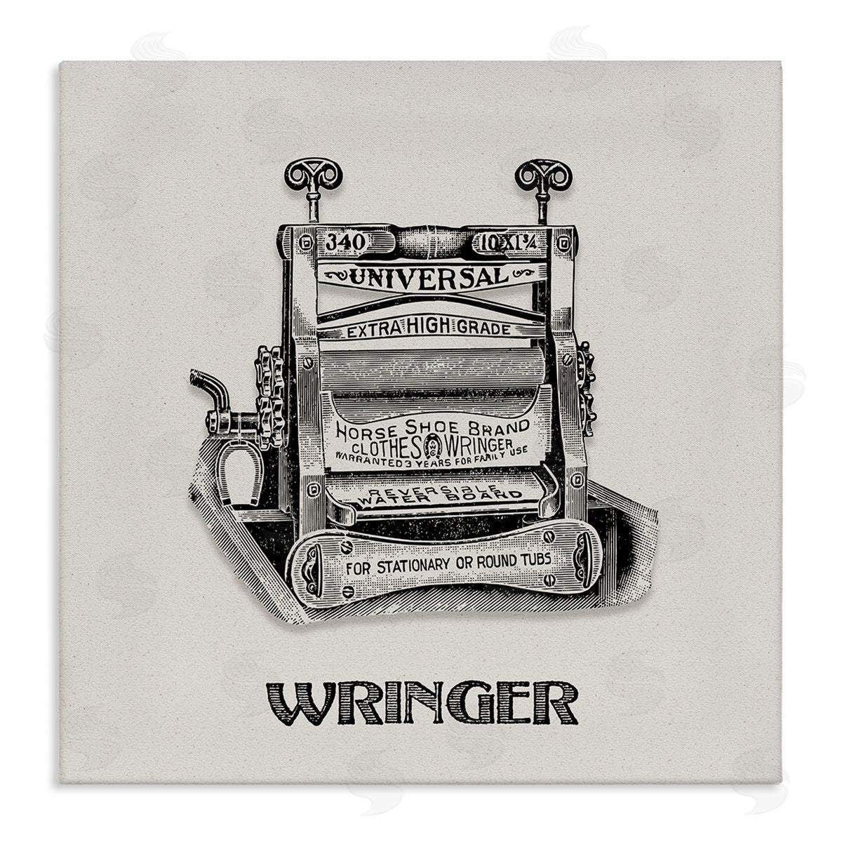 Antique Clothes Wringer Canvas Wall Art, Home Decor by Val Rhodes