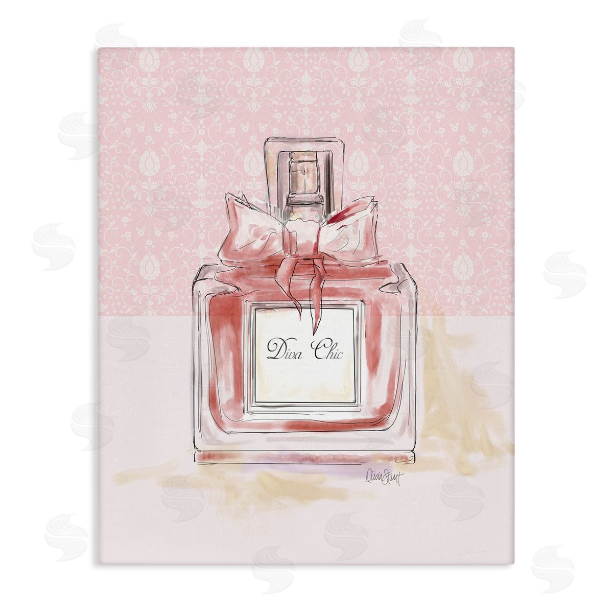 Diva Chic Pink Perfume Canvas Wall Art, Home Decor by Carol Robinson