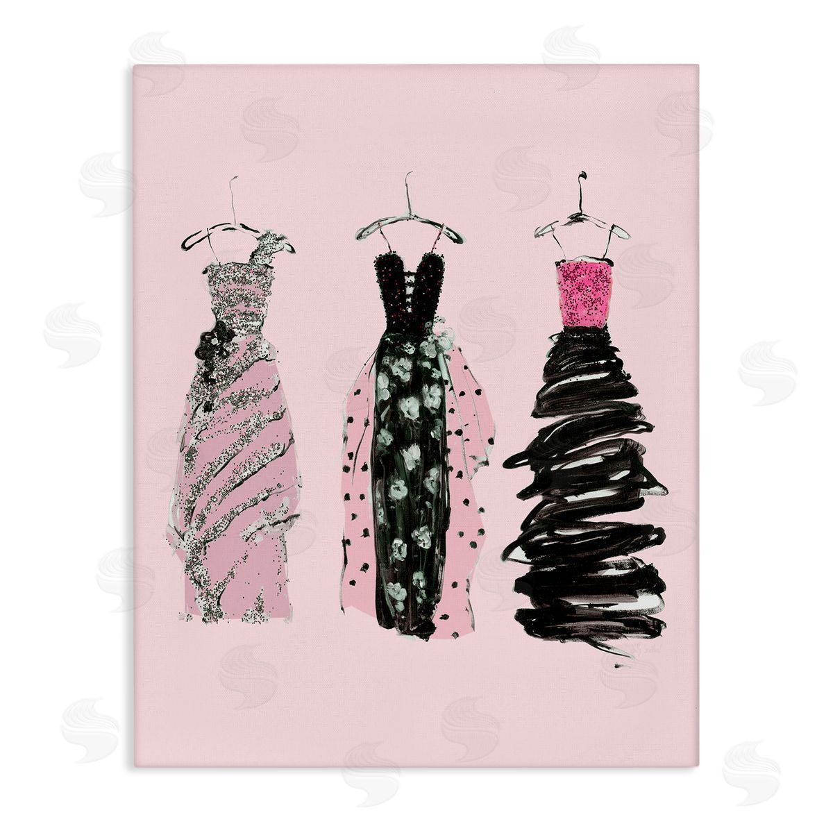 Abstract Fashion Gowns Canvas Wall Art, Home Decor by Sally Swatland