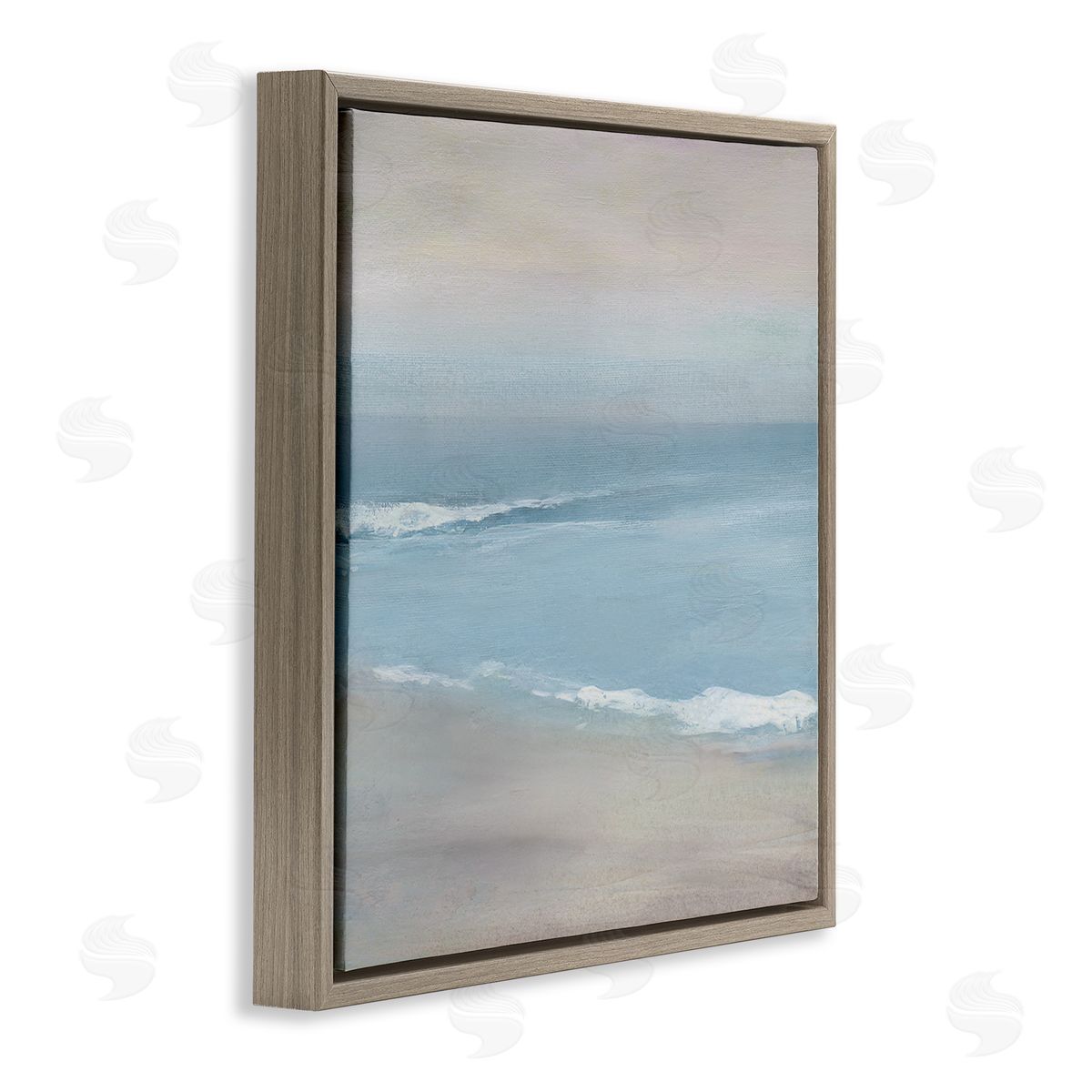 Coalescing Ocean & Shore Brown Floating Frame Canvas Wall Art, Home Decor by Carol Robinson