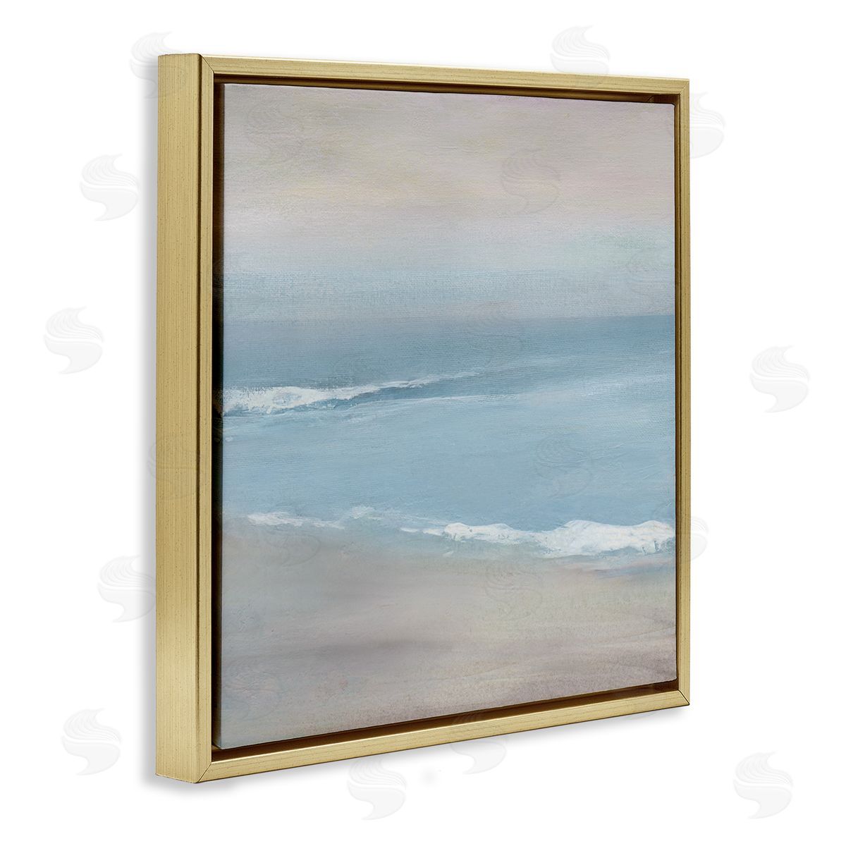 Coalescing Ocean & Shore Gold Floating Frame Canvas Wall Art, Home Decor by Carol Robinson